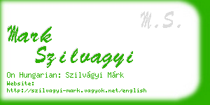 mark szilvagyi business card
