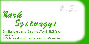 mark szilvagyi business card